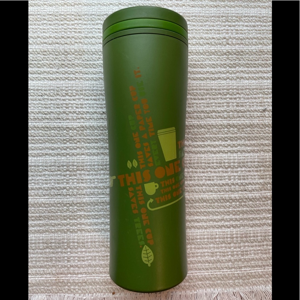 Starbucks green 2010 Saves Trees tumbler.